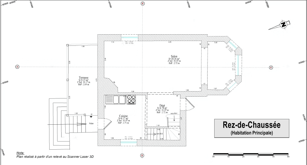 Relevés architecturaux 3D, établissement de plans divers, BIM